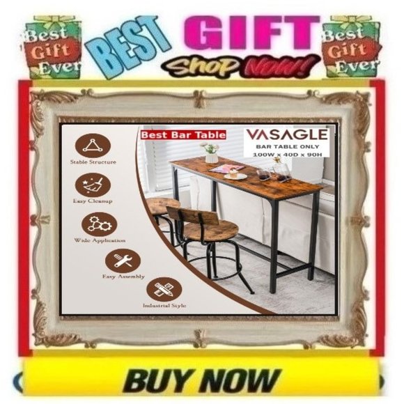 ✅🚨🆕🔴🌸S🌸A🌸L🌸E🌸❗️🌠🆒🔴📢VASAGLE Rectangle BAR Sturdy TABLE🟢💸BUY NOW📲💸 - Picture 4 of 16